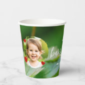 Strawberry And Green Child's Berry First Birthday 紙コップ (正面)