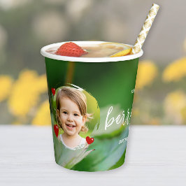 Strawberry And Green Child's Berry First Birthday 紙コップ