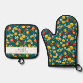 Strawberry and Lemon Fresh Fruit Pattern 鍋つかみ&鍋敷きセット (正面)