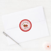 Strawberry And Polka Dot Personalized Labels ラウンドシール (封筒)