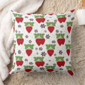 Strawberry applique on a white background retro  クッション (ブランケット)