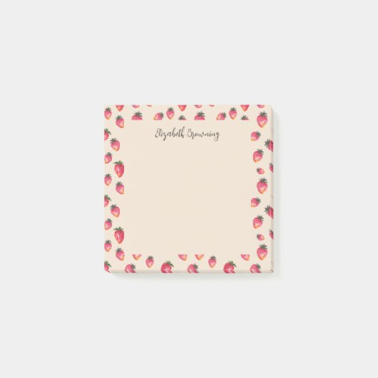 Strawberry Art Watercolor Farmhouse Style Kitchen  ポストイット (正面)