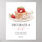 Strawberry Baby Brunch Decorate A Bib Sign ポスター (正面)