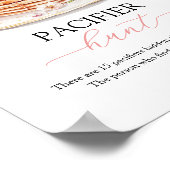 Strawberry Baby Brunch Pacifier Hunt Game Sign ポスター (角)