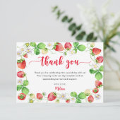 Strawberry Baby Shower サンキューカード (スタンド正面)