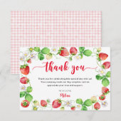 Strawberry Baby Shower サンキューカード (正面/裏面)