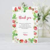 Strawberry Baby Shower サンキューカード (スタンド正面)