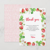 Strawberry Baby Shower サンキューカード (正面/裏面)