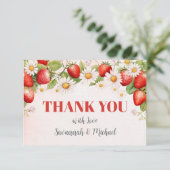 Strawberry Baby Shower サンキューカード (スタンド正面)