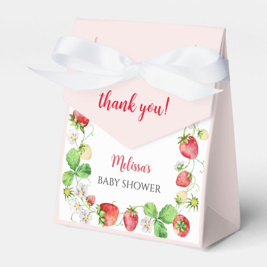 Strawberry Baby Shower フェイバーボックス (正面サイド)