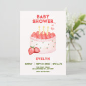 Strawberry baby shower 招待状 (スタンド正面)