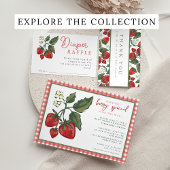 Strawberry Baby Shower Diaper Raffle Sign ポスター