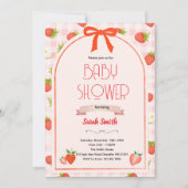 Strawberry baby shower invitation  招待状 (正面)