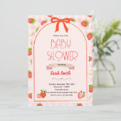 Strawberry baby shower invitation 招待状 (スタンド正面)