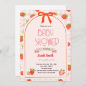 Strawberry baby shower invitation 招待状 (正面/裏面)