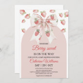 Strawberry Baby Shower Invitation | Berry Baby 招待状 (正面/裏面)