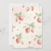 Strawberry baby shower Invite First Berry Sweet 招待状 (裏面)