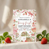 Strawberry baby shower Invite First Berry Sweet 招待状