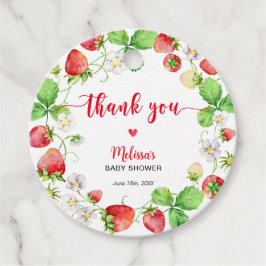 Strawberry Baby Shower Thank You フェイバータグ