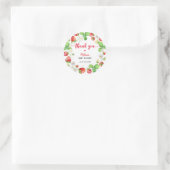 Strawberry Baby Shower Thank You ラウンドシール (バッグ)