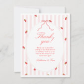 Strawberry Baby Shower Thank You Card サンキューカード (正面)