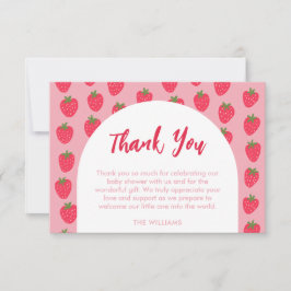 Strawberry Baby Shower Thank You Card サンキューカード