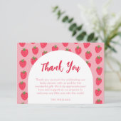 Strawberry Baby Shower Thank You Card サンキューカード (スタンド正面)