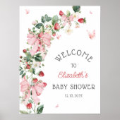 Strawberry Baby Shower Welcome  ポスター (正面)