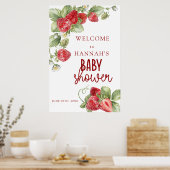 Strawberry | Baby Shower Welcome Sign ポスター (キッチン)