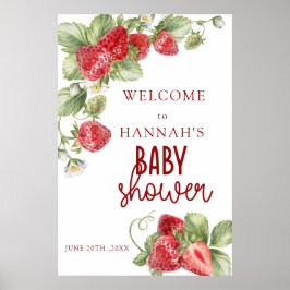 Strawberry | Baby Shower Welcome Sign ポスター