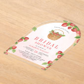Strawberry Basket Berry Sweet Arch Bridal Shower アクリル招待状 (レイダウン)