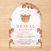 Strawberry Basket Berry Sweet Arch Bridal Shower アクリル招待状 (正面)