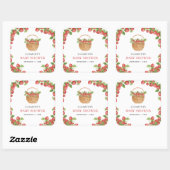 Strawberry Basket Berry Sweet Baby Shower スクエアシール (シート)