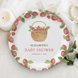 Strawberry Basket Berry Sweet Baby Shower ペーパープレート