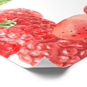 Strawberry Berry Baby Sprinkle Welcome Sign ポスター (角)