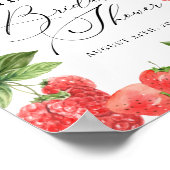 Strawberry Berry Bridal Shower Welcome Sign ポスター (角)