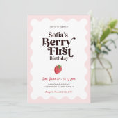 Strawberry Berry First Birthday 招待状 (スタンド正面)