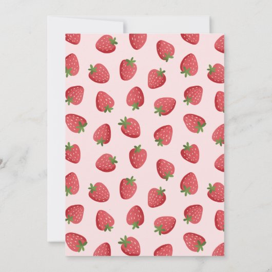 Strawberry Berry First Birthday 招待状 (裏面)