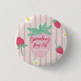 Strawberry Berry First Birthday 缶バッジ