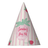 Strawberry Berry First Birthday Party Hat パーティーハット (正面)