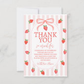 Strawberry Berry First Thank You Card 招待状 (正面)