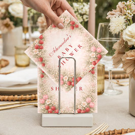 Strawberry Berry Sweet Baby Shower スタンダードカクテルナプキン