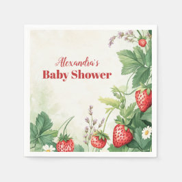 Strawberry Berry Sweet Baby Shower スタンダードカクテルナプキン