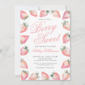 Strawberry Berry Sweet Baby Shower 招待状 (正面)