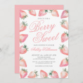 Strawberry Berry Sweet Baby Shower 招待状 (正面/裏面)