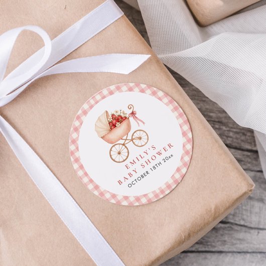 Strawberry Berry Sweet Baby Shower Favor ラウンドシール