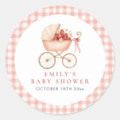 Strawberry Berry Sweet Baby Shower Favor ラウンドシール (正面)