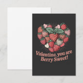 Strawberry Berry Sweet Kids Valentines Day サンキューカード (正面/裏面)