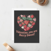 Strawberry Berry Sweet Kids Valentines Day ノートカード (正面/裏面インサイチュ)