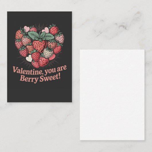 Strawberry Berry Sweet Kids Valentines Day 名刺 (正面/裏面)